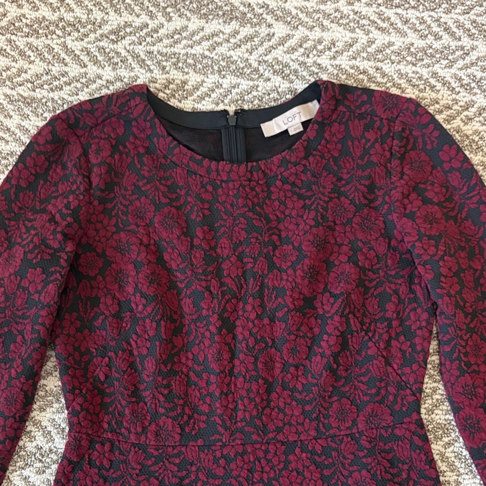 Loft Dress- red and charcoal Dress - Picture 2 of 6